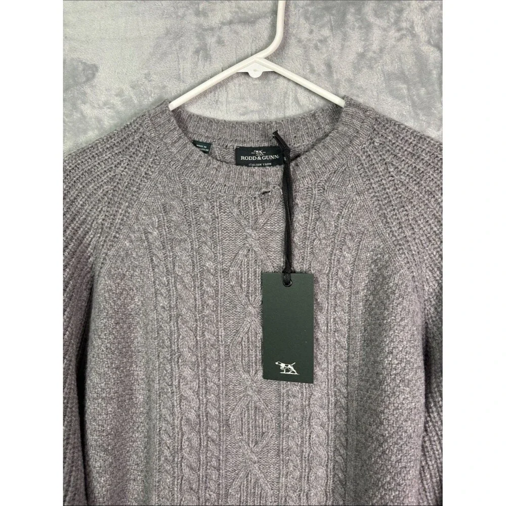 NWT New Rodd & Gunn Gray Wool Blend Mount Tasman Knit Mens Sweater Size XL FLAW